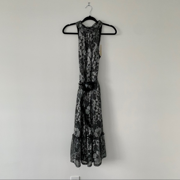 NEW! Michael Kors Metallic Floral Midi Dress - Picture 2 of 8